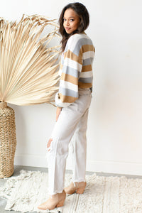 mode, stripe back at you sweater