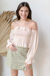 off shoulder long sleeve top