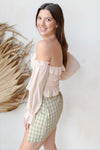 off shoulder long sleeve top