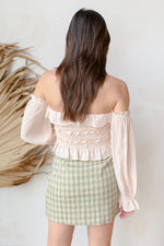 off shoulder long sleeve top