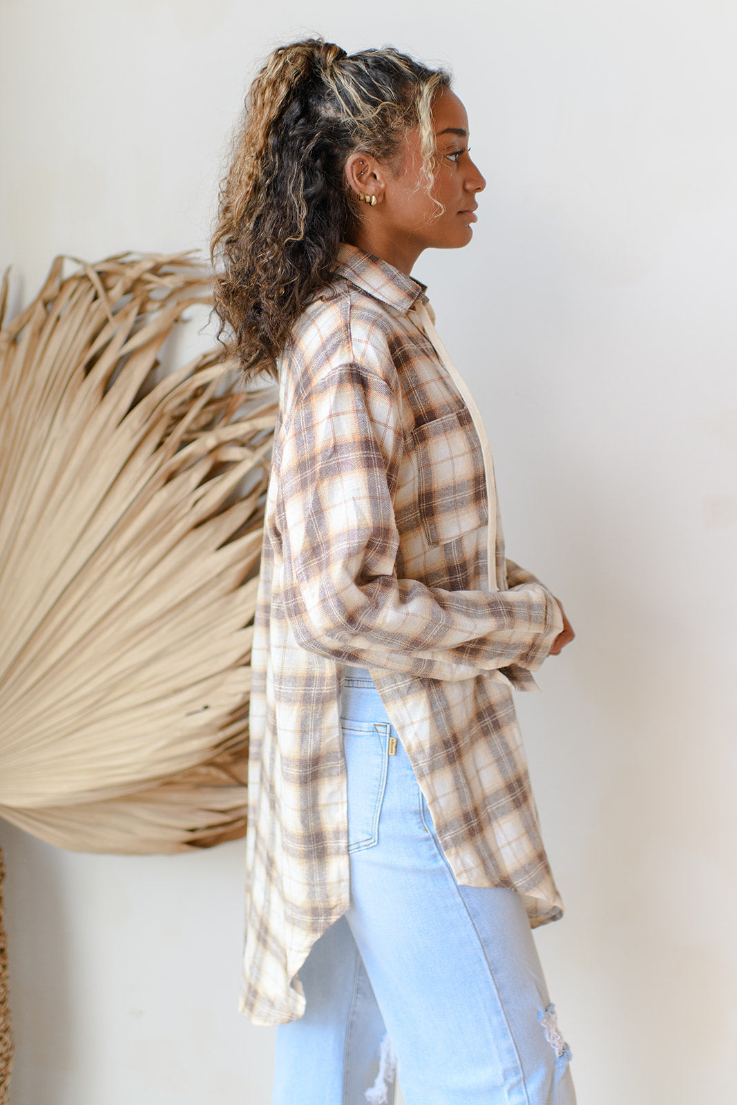 mode, tie-up long sleeve shirt