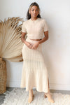 pointelle knit maxi skirt