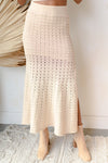 pointelle knit maxi skirt