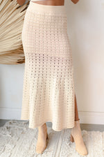 pointelle knit maxi skirt