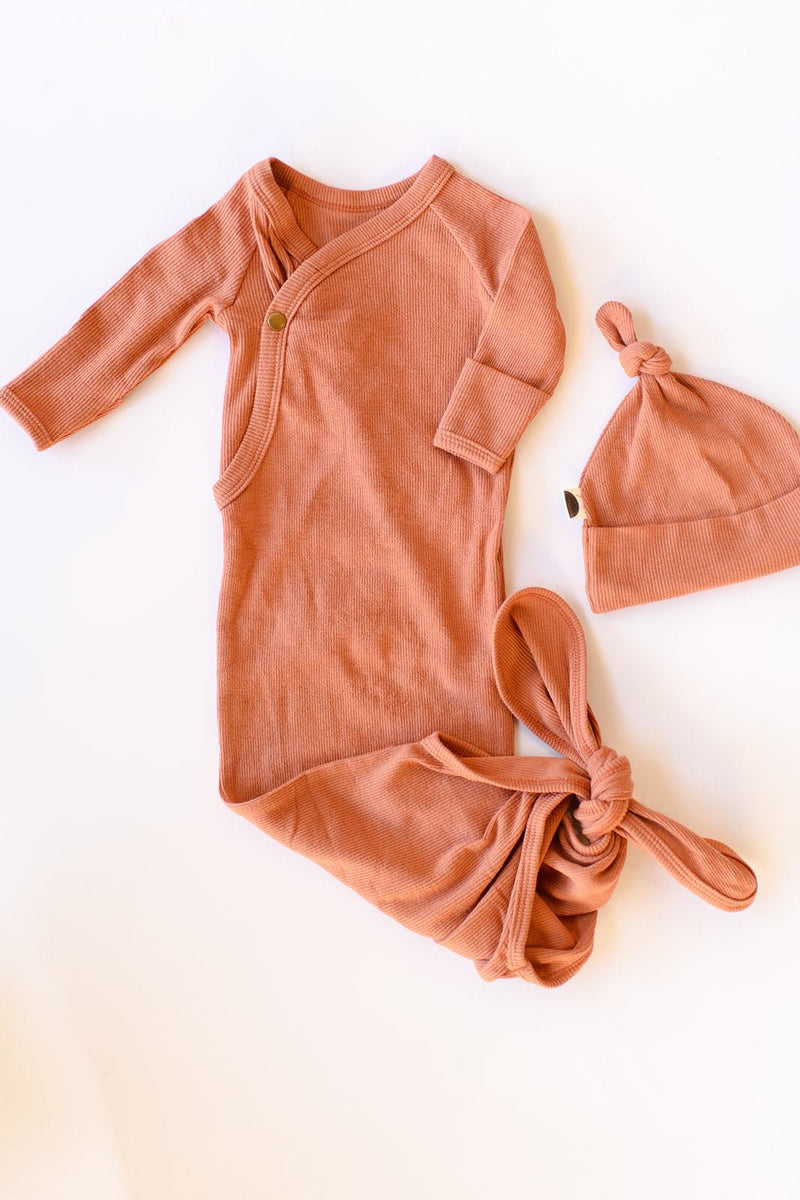 terracotta knotted gown
