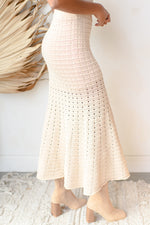 pointelle knit maxi skirt