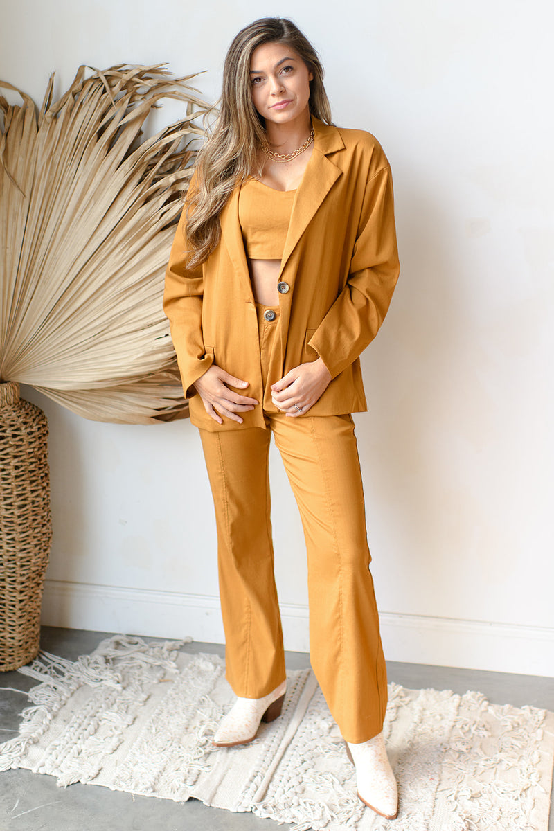 feelin fancy high waist flare trousers