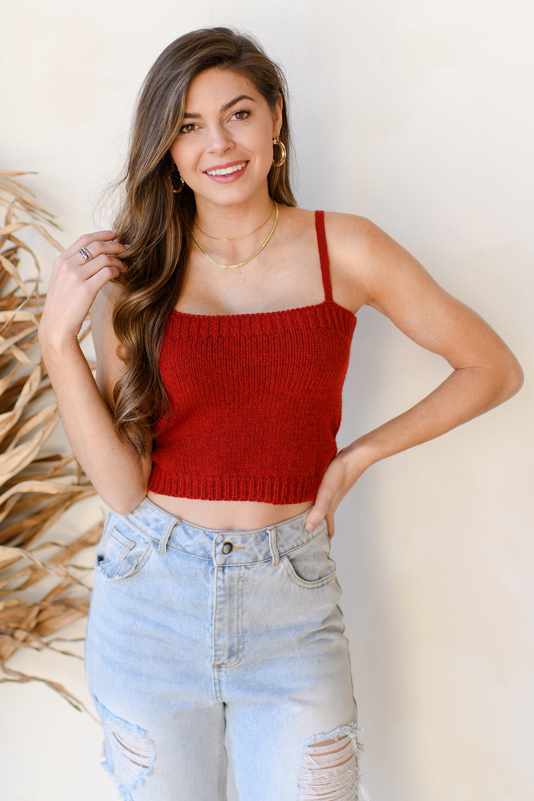 mode, apple spice sweater tank