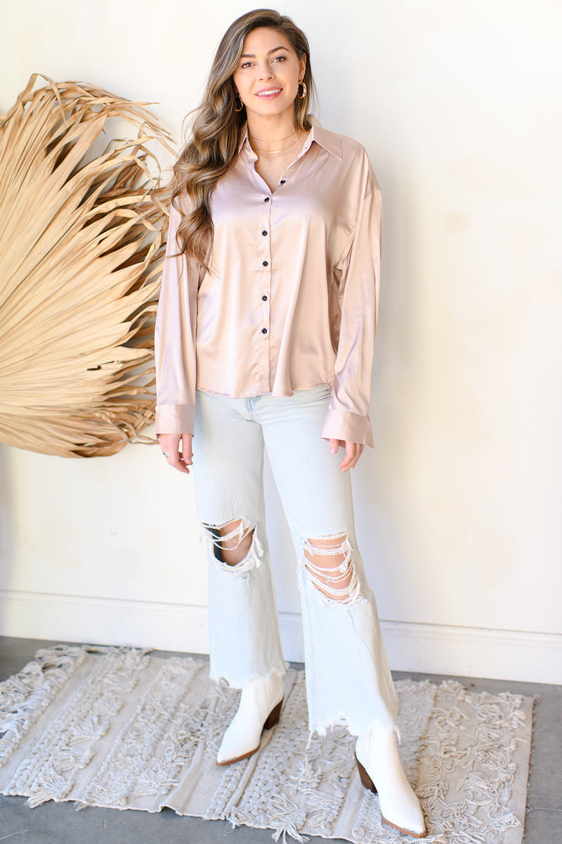 it wasn't meant to satin blouse