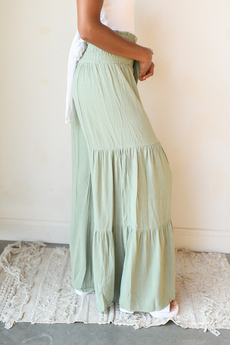 mode, tier wide pants