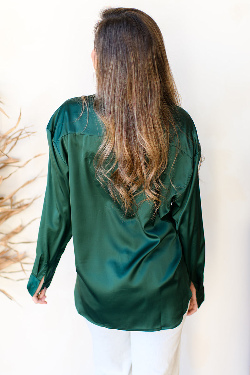 it wasn't meant to satin blouse