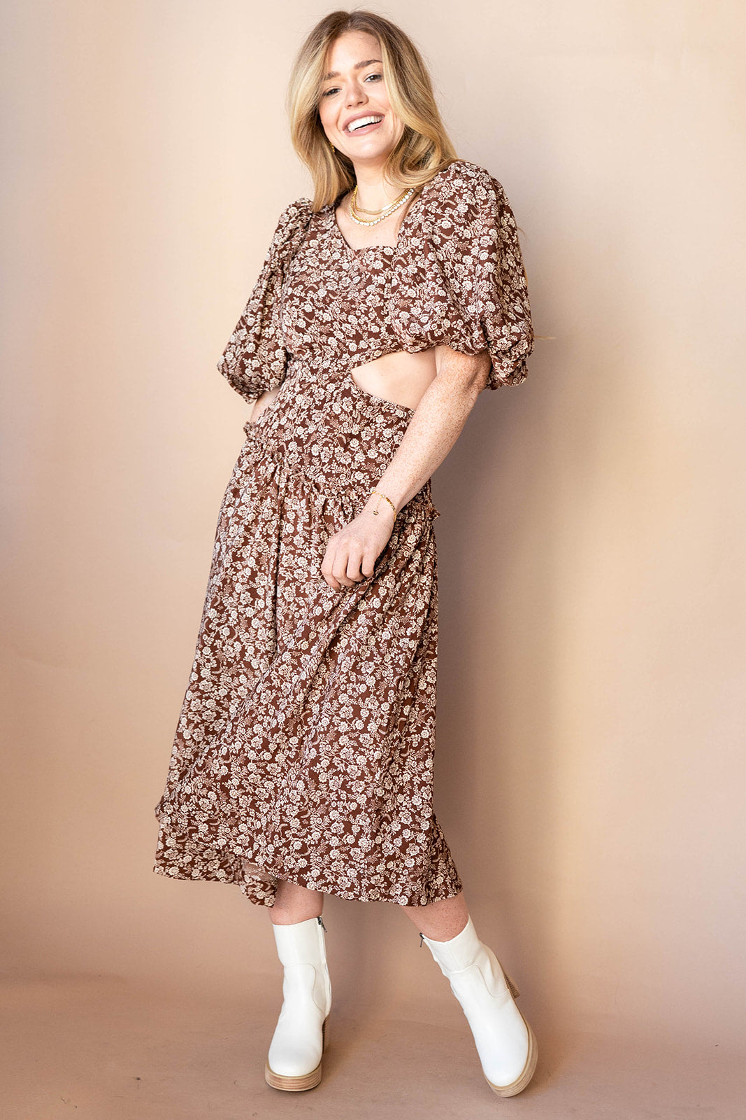 mode, rylee cut out midi dress