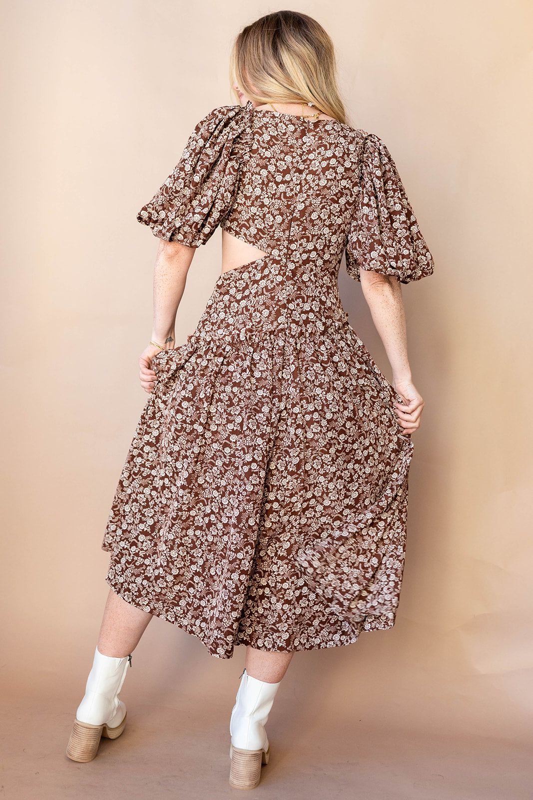mode, rylee cut out midi dress