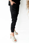 mode, satin shine joggers