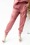mode, satin shine joggers
