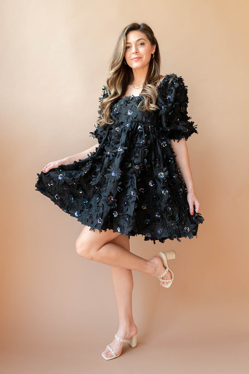 mode, field of flowers dress