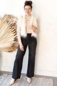 mode, cream puff vest
