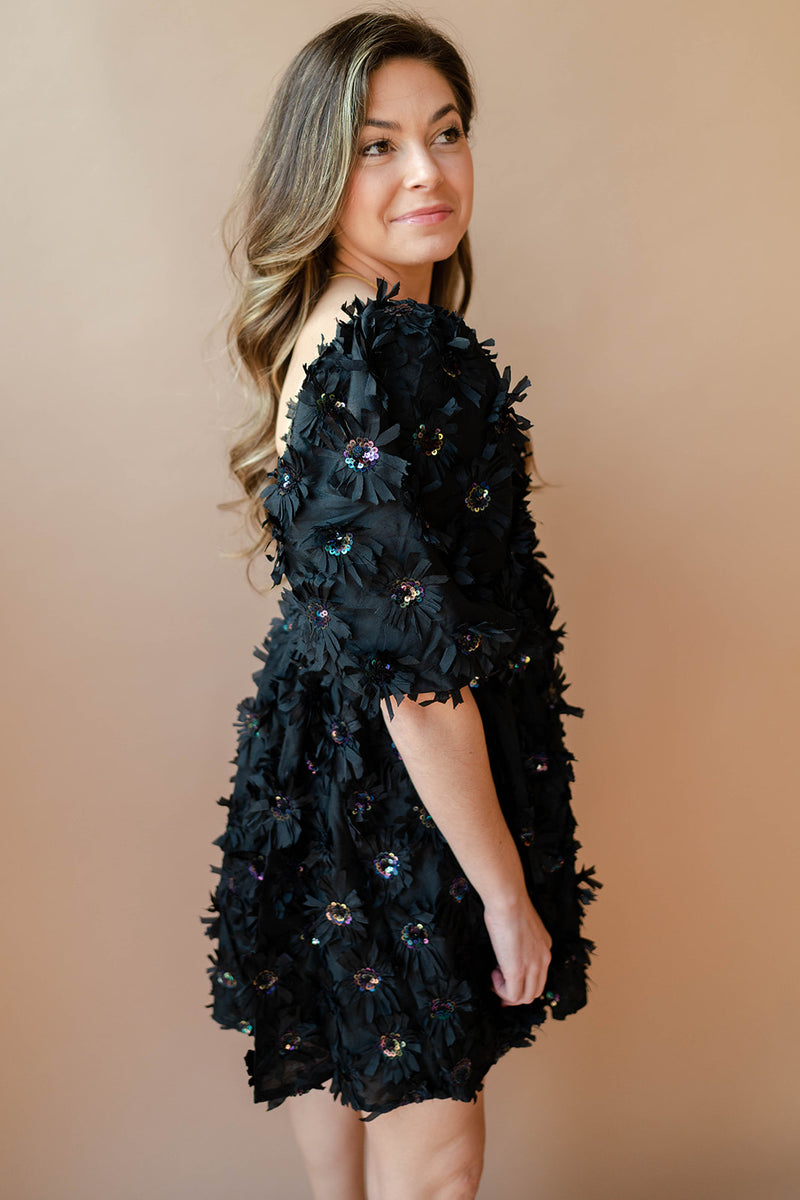 mode, field of flowers dress