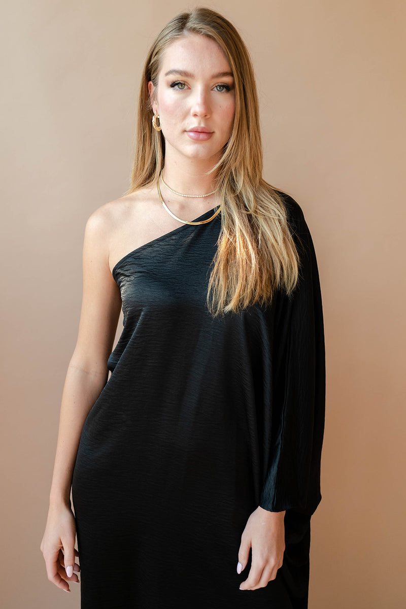mode, next to you satin dress