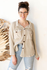 vintage wash waffle knit top