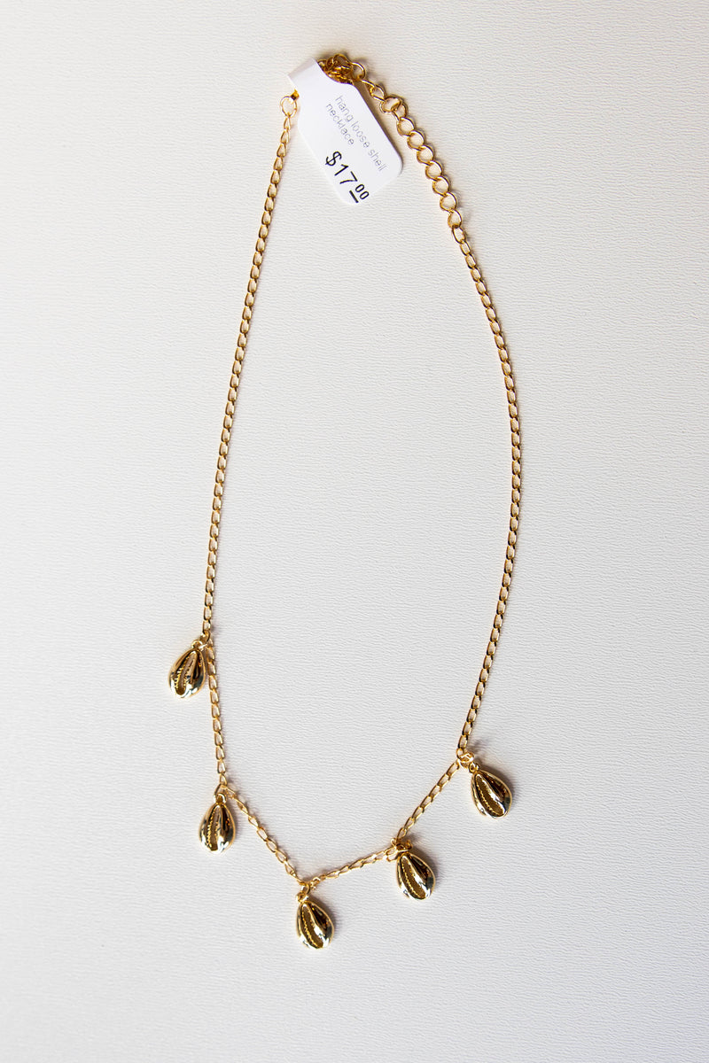 mode, hang loose shell necklace