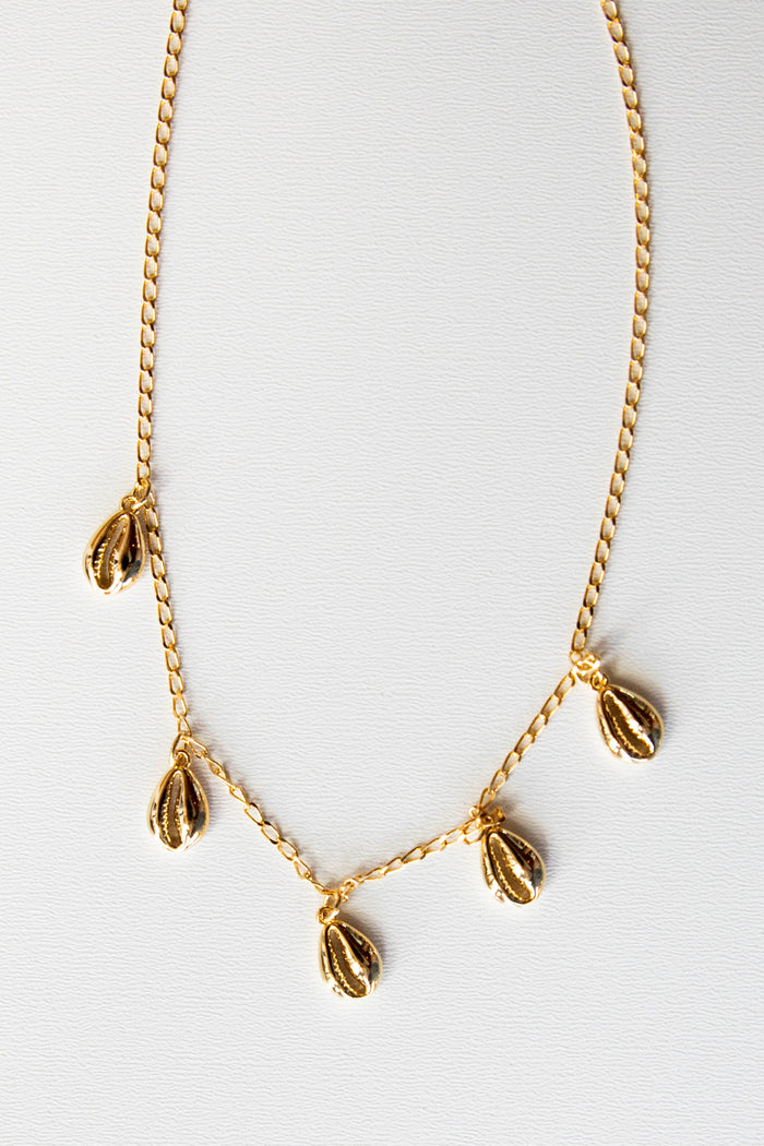 mode, hang loose shell necklace