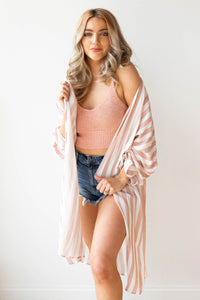 mode, nautical stripe kimono
