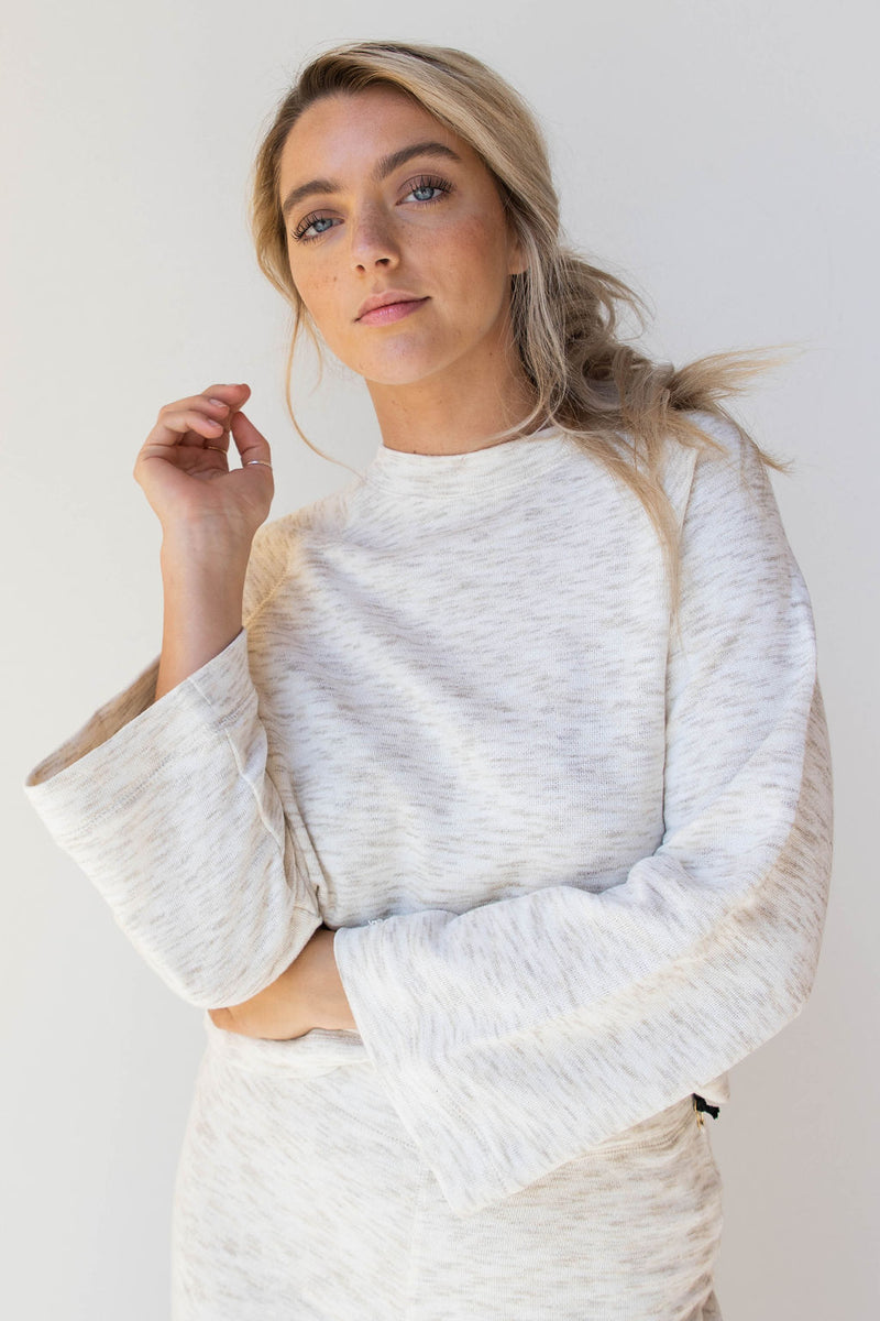 mode, out of the office l/s knit fleece top