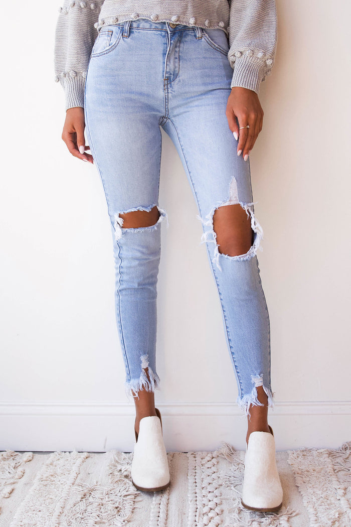 mode, Keely high rise distressed denim