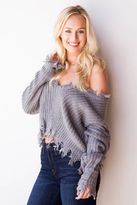 mode, reversible distressed sweater