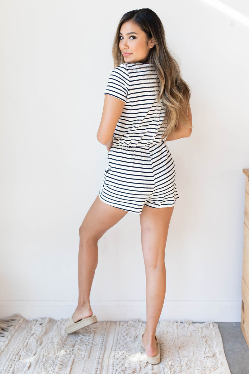 mode, on an adventure striped romper