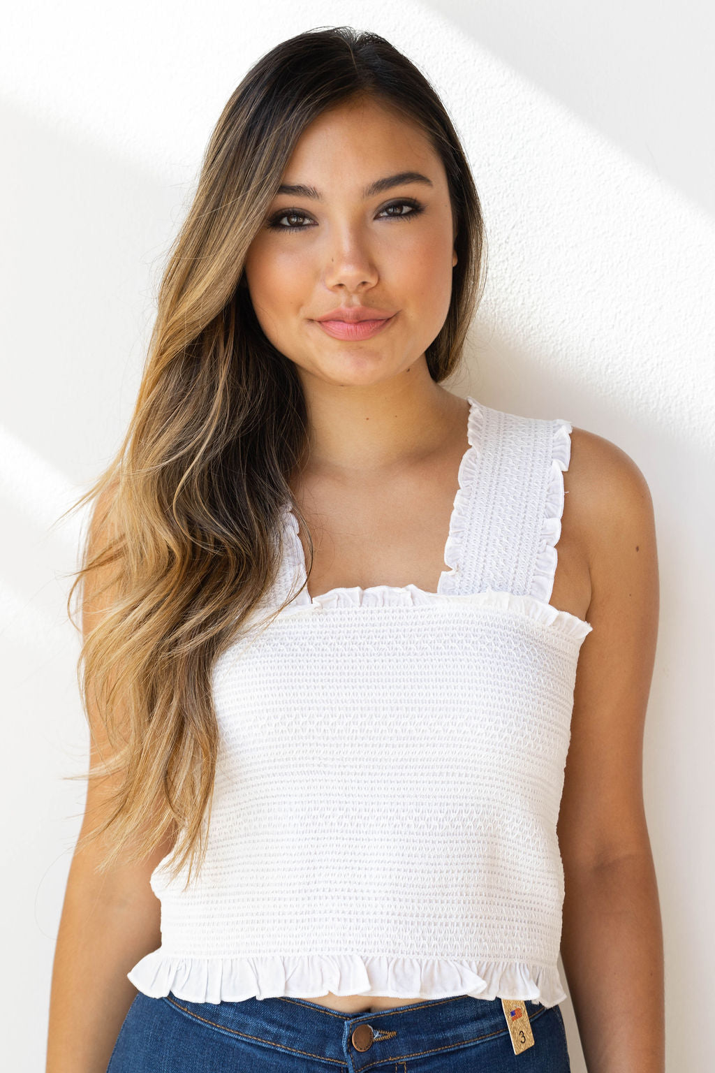 mode, day date smocked tank