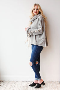 mode, hello Darlin' cowl neck hoodie