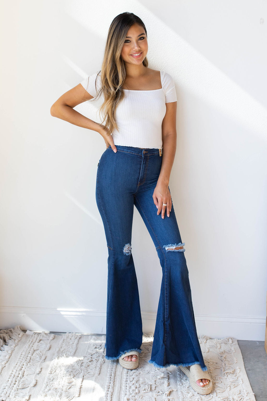 mode, square neck ribbed crop tee