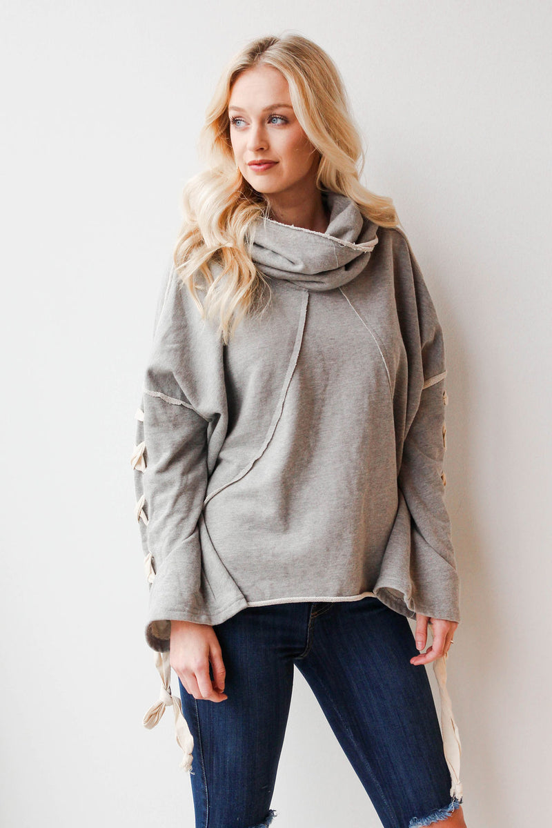 mode, hello Darlin' cowl neck hoodie