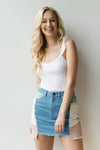 mode, homemade icecream color block skirt