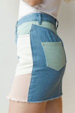 mode, homemade icecream color block skirt