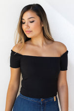 mode, square neck ribbed crop tee