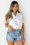 mode, daisies blowing in the wind blouse