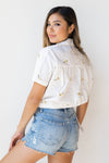 mode, daisies blowing in the wind blouse
