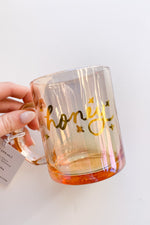 mode, honey glass mug
