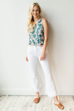 mode, palm print knit tank
