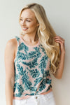 mode, palm print knit tank