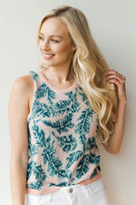 mode, palm print knit tank