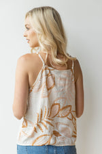 mode, palms away tie front tank