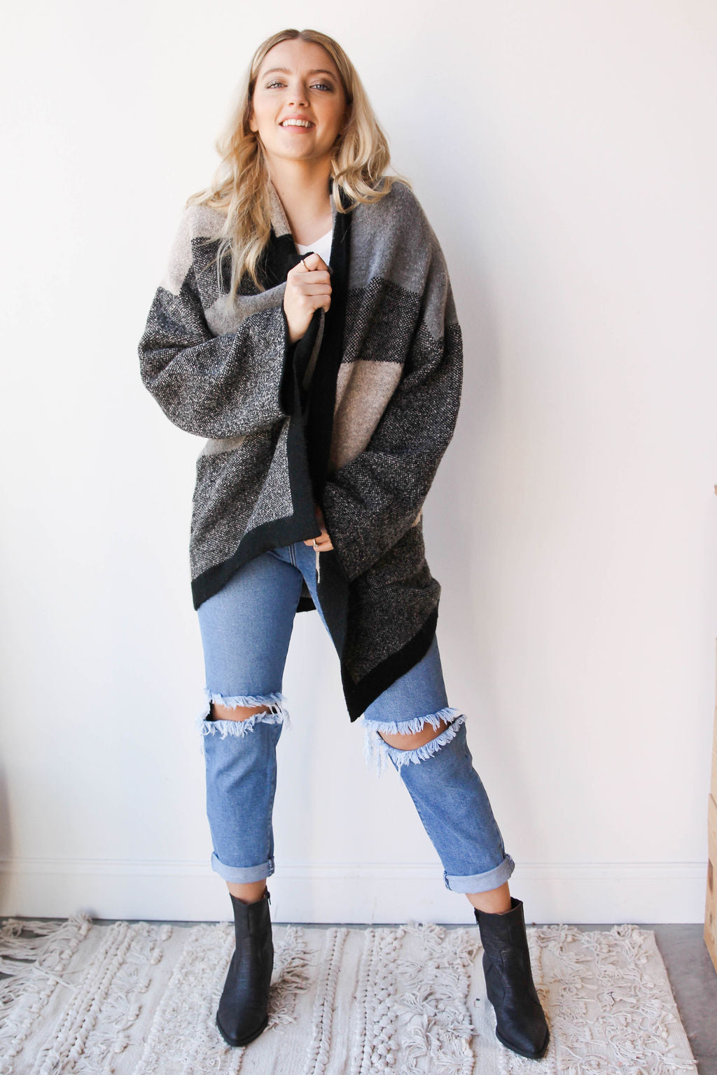 mode, Sierra colorblock coatigan