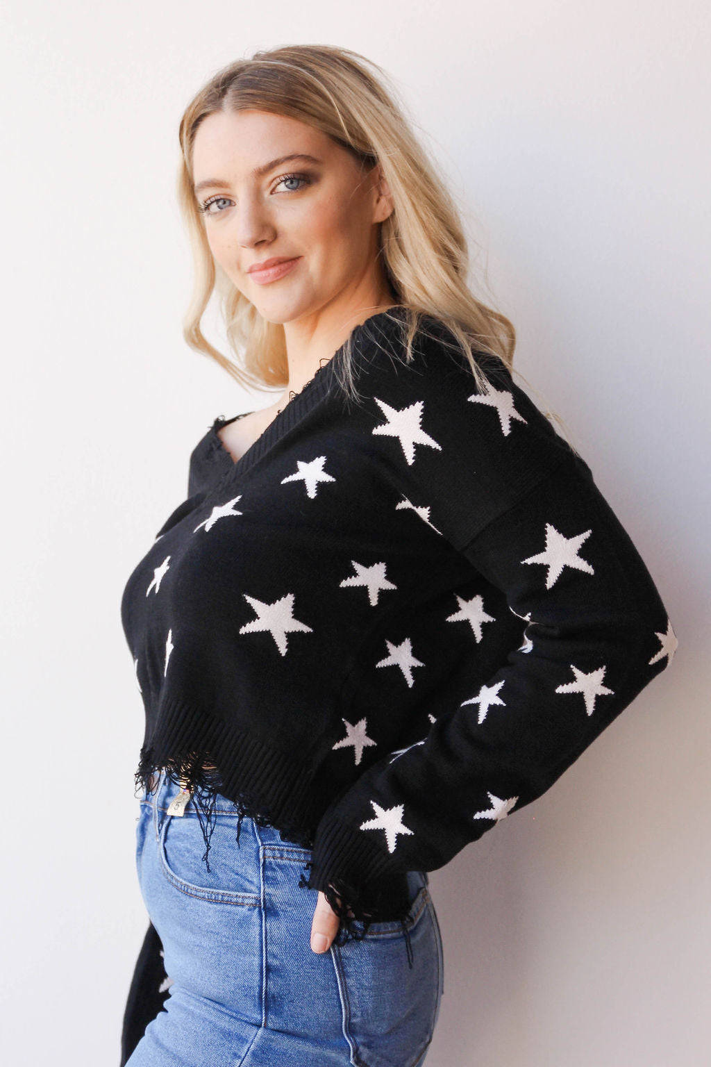 mode, stars align sweater