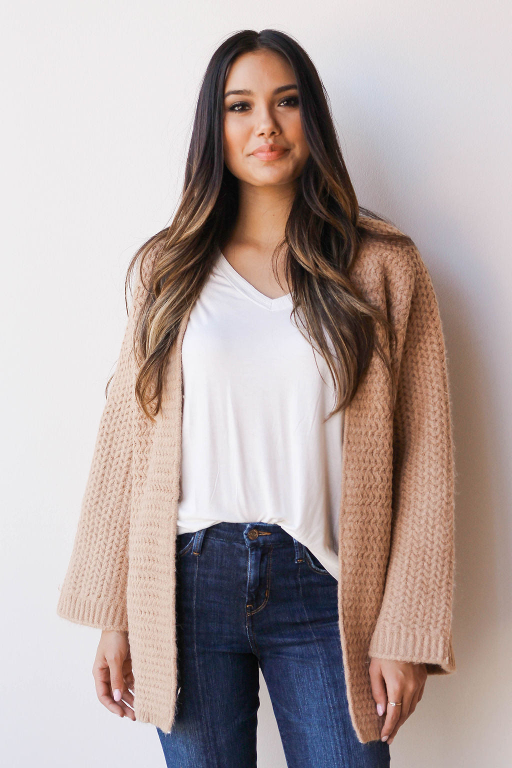 mode, cozy chunk cardi