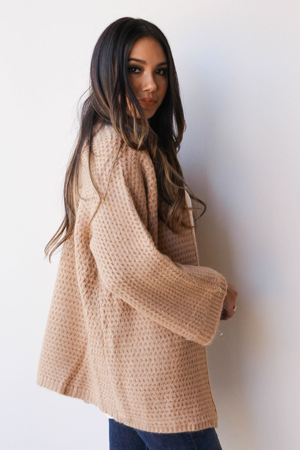 mode, cozy chunk cardi