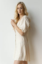 mode, devoted button dress